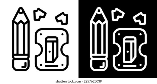 Illustration Vector Graphic of  pen sharpener, pencil school, write icon. Black line icon.