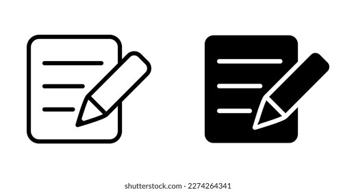 Illustration Vector graphic of pencil and  paper icon. Fit for education, draw, tool, student, exam etc.