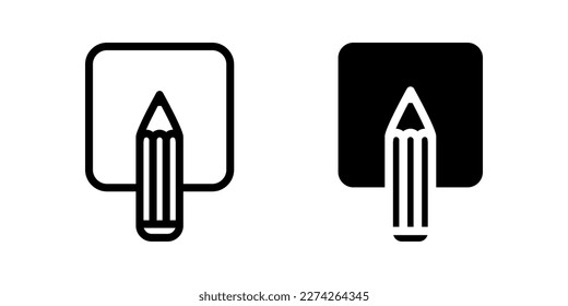Illustration Vektorgrafik von Bleistift und Papier Symbol. Geeignet für Bildung, Zeichnen, Werkzeug, Student, Prüfung etc.