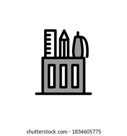 Illustration Vector graphic of pencil stand icon