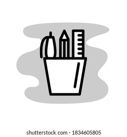 Illustration Vector graphic of pencil stand icon