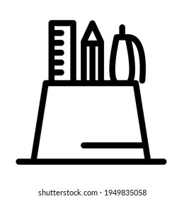 Ilustración Gráfico vectorial del icono del soporte de lápiz