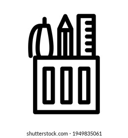 Illustration Vector graphic of pencil stand icon