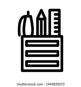 Illustration Vector graphic of pencil stand icon