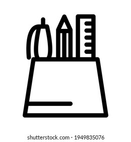 Ilustración Gráfico vectorial del icono del soporte de lápiz