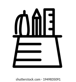 Illustration Vector graphic of pencil stand icon