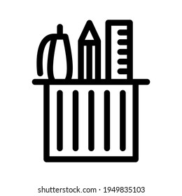 Ilustración Gráfico vectorial del icono del soporte de lápiz