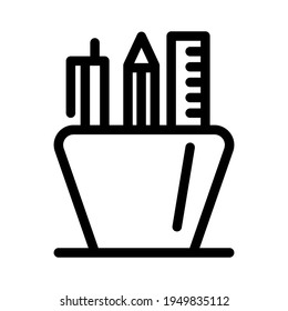 Illustration Vector graphic of pencil stand icon