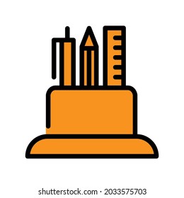Illustration Vector Graphic of Pencil Stand icon