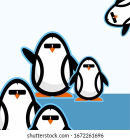 illustration vector graphic of penguins