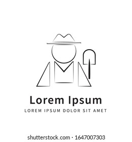 Illustration vector graphic of people holding a scop. Perfect for Agriculture Business Logo Template