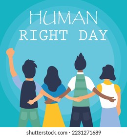 illustration vector graphic of people hugging each other, perfect for international day, human right day, celebrate, greeting card, etc.