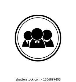 Illustration vector graphic of people icon. Concept flat design. Perfect for icon, poster, banner, web, label, sign, symbol, card, template, application, etc.