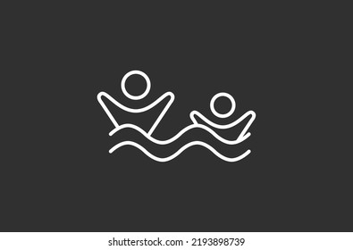 Illustration vector graphic of people in the water, winner, swimming, sos, help, danger, drowning person. Good for symbol or icon
