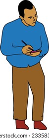 Illustration Vector Graphic A Person Writes A OrdConsumer Order