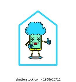 Illustration vector graphic of phone stay at home . perfect to covid 19 health protocol poster, urging to stay home.