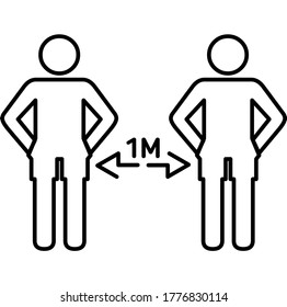 Illustration vector graphic of physical distancing.  
icon or symbol to keep a safe distance as a prevention from covid-19