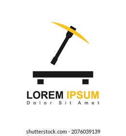 Illustration Vector Graphic of Pickaxe Logo. Perfect to use for Mining Company