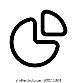 Gráfico vectorial de ilustración del icono de gráfico circular. Icono de estilo de línea. Ilustración vectorial aislada en fondo blanco. Perfecto para el diseño de sitios web o aplicaciones.