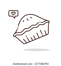 Illustration vector graphic of Pie. Pie line art style isolated on a white background. The illustration is suitable for book menus, banners, flyers, stickers, cards, etc.