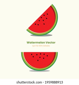 Illustration Vector Graphic of a piece of cooking melon watter, 3d wattermelon, watermelon icon, perfect for graphic designer needs, etc.