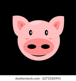 Illustration vector graphic of pig head image. Perfect for food product, etc.