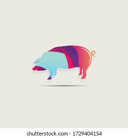 illustration vector graphic of pig. logo pig colorful gradient