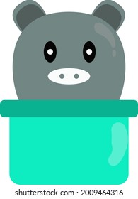 Illustration, Vektorgrafik des Schweins, das aus der Wanne Perfect für Tapete HD, Logo, Banner-Kinder