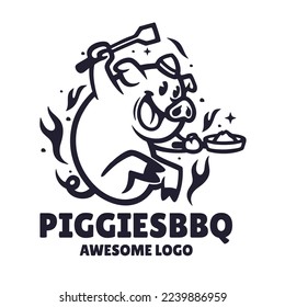 Illustration vector graphic of Piggies BBQ, good for logo design