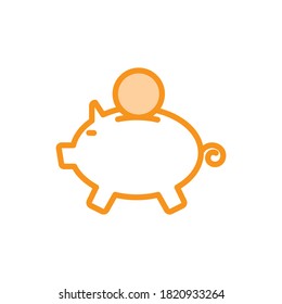 Illustration Vector Graphic Of Piggy Bank Icon. Fit For Save, Banking, Investment, Financial Etc.