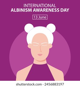 illustration vector graphic of pigtailed girl, perfect for international day, albinism awareness day, celebrate, greeting card, etc.