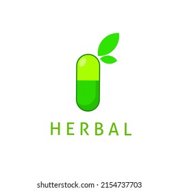 Illustration vector graphic of pills herbal perfect for logo design template