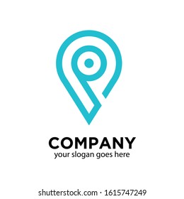 illustration vector graphic of a pin forming P isolated in white background
perfect for navigation start-up business and travel