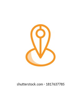Ilustración Gráfico vectorial del icono de ubicación del pin. Apto para el viaje, gps, posición, mapa, navegación, etc.