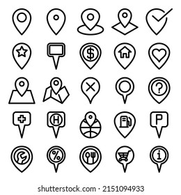 Illustration Vector Graphic of Pin Location icon set