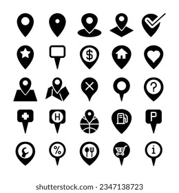 Ilustración Gráfico vectorial del icono Ubicación del pincel