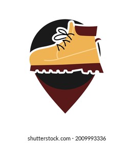 Illustration Vector Graphic of Pin Safety Shoes Logo. Perfect to use for Technology Company