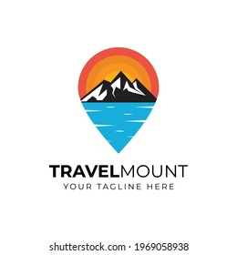 Illustration vector graphic of pin summer holiday . perfect for logo travel and mountain logo design