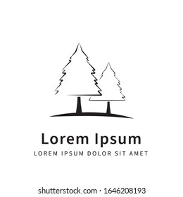 Illustration vector graphic of pine tree. Perfect for Logo Template