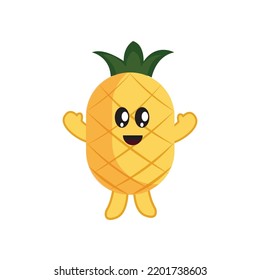 illustration vector graphic of pineapple cartoon.