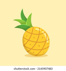 Illustration vector graphic of Pineapple. Pineapple flat style isolated on an orange background. The illustration is suitable for web landing pages, banners, flyers, stickers, cards, etc.