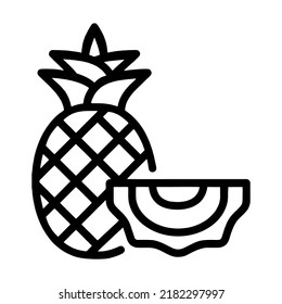 Illustration Vector Graphic of pineapple fruit, fruit icon