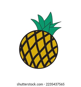 Gráfico vectorial de ilustración de piña con formas redondeadas