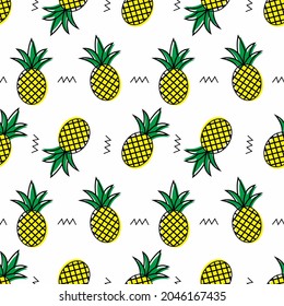 illustration vector graphic of pineapple seamless pattern