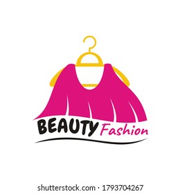 illustration vector graphic of pink clothes hanging on hanger - fashion, shop, clothing, boutique, etc.
