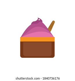 Gráfico vectorial de ilustración de una taza de helado rosa. Apto para los logotipos y pegatinas de los productos de helado para los libros para niños.