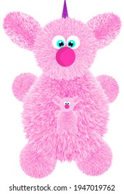 Illustration vector graphic of Pinky Bear with her cutest baby. Perfect for clothing design, a book cover, a character for a sticker, etc.