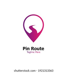 Illustration Vector Graphic of Pinned Route Logo. Perfect to use for Technology Company