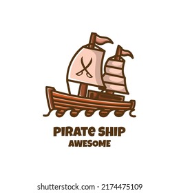 Illustration, Vektorgrafik von Pirate Ship, gut für Logo-Design