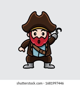 ilustración vectorial gráfico de la mascota piratas